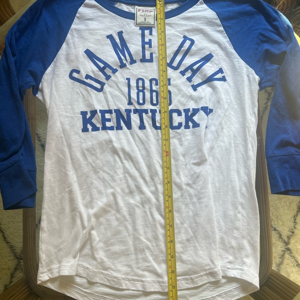 Victoria's Secret Blue and White Long Sleeve Tee